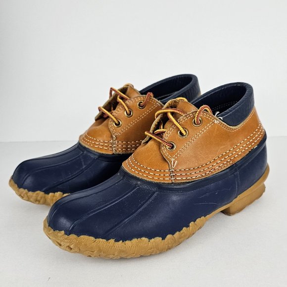 L.L. Bean Shoes - LL Bean Women's Duck Boots Brown Leather With Navy Blue Size 7LM